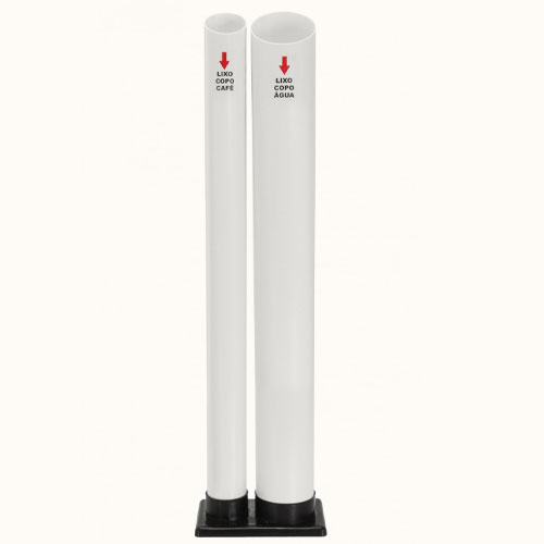 Lixeira De Copos Com 2 Tubos Misto Branco
